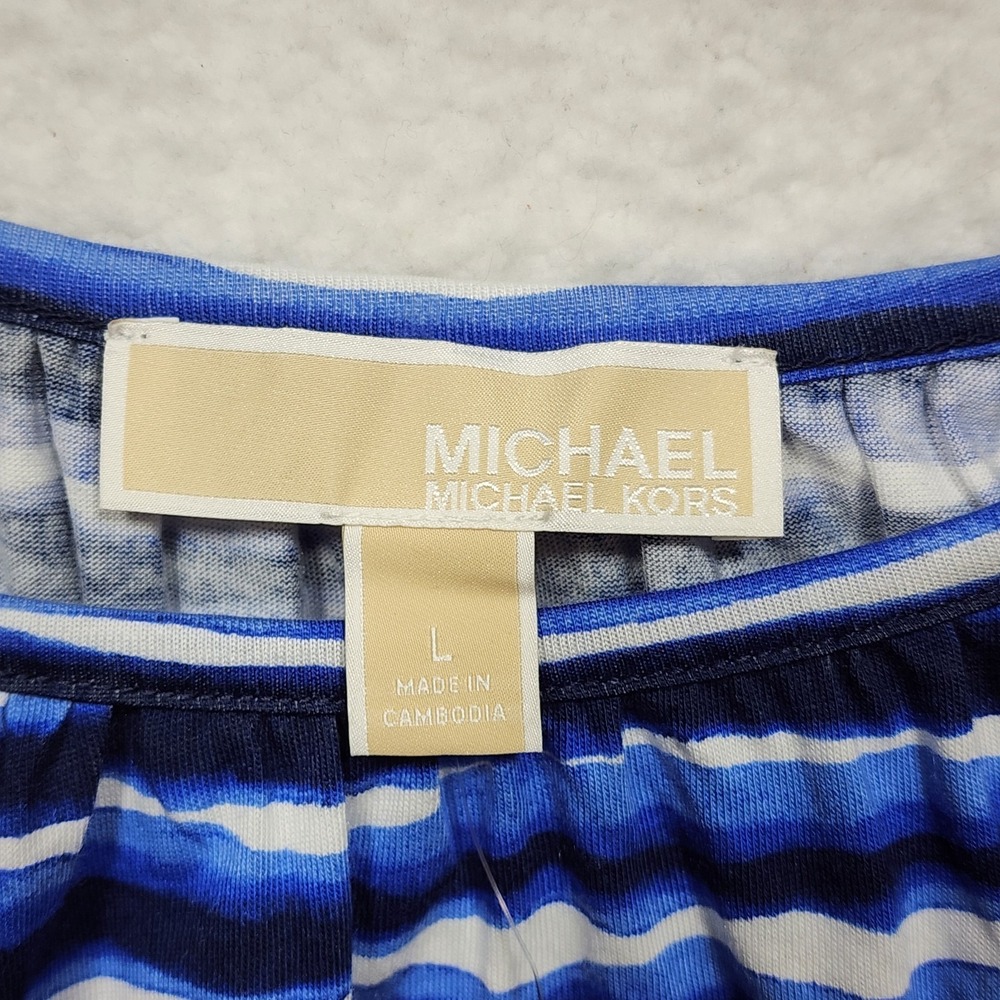 Michael Kors Womens Striped Bell Sleeve Boho Peasant Top NWT - Picture 6 of 7
